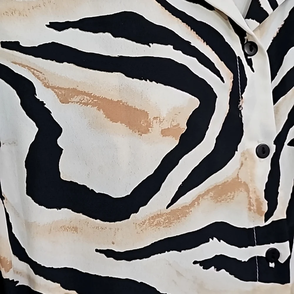 Nwot LC Waikiki Classic Longsleeve White/Black/Tan Animal Print Maxidress - Picture 8 of 16